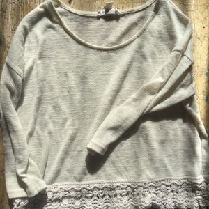 Cream Lacy 3/4 Sleeve F21 Shirt